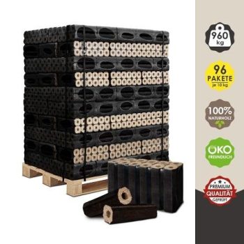 Premium-Holzbriketts 960kg auf Palette