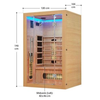 Artsauna Infrarotkabine Kiruna120 mit Dual Technologie & Hemlockholz