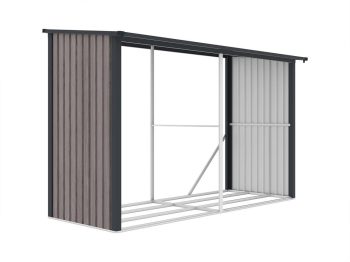 Vente-unique Kaminholzregal VARWOOD 105 x 190 x 290cm Grau/Anthrazit