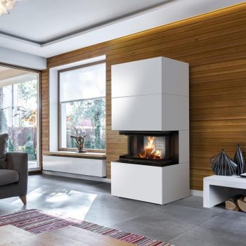 Kamin mit Montage, komplett TPK-9 dreiseitig Panorama, individuell angepasst